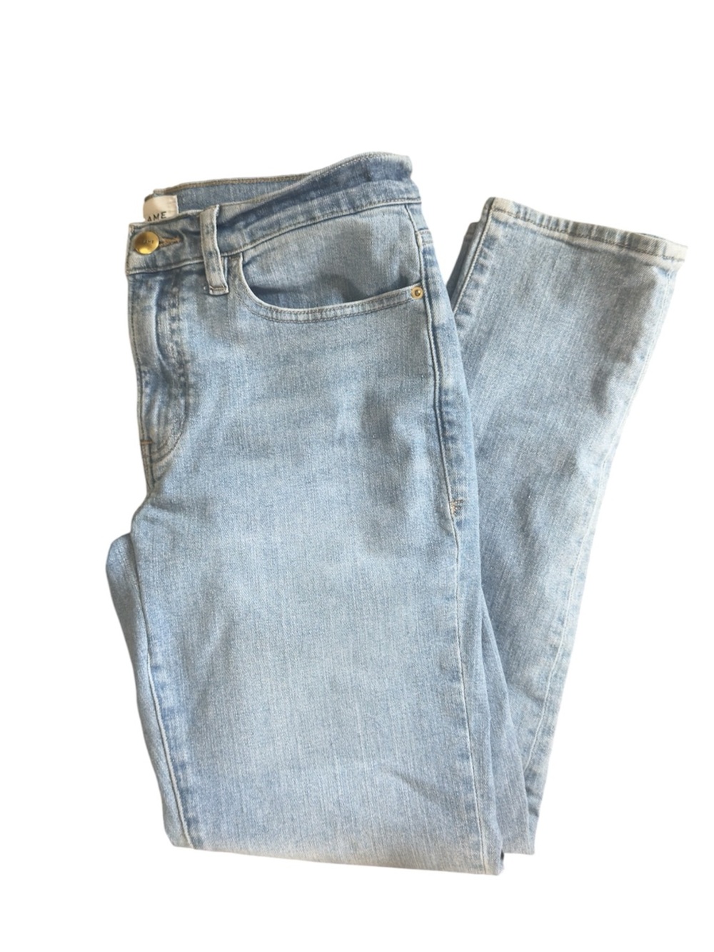 FRAME Le Garçon Blue Springs Boyfriend Jeans Light Wash Crop Size 28 29x28